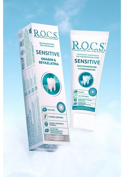 Rocs Sensitive Hassas Dişler İçin Beyazlatırıcı Diş Macunu 75 Ml Beyazlık