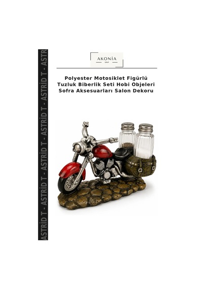 Polyester Motosiklet Figürlü Tuzluk Biberlik Seti Hobi Objeleri Sofra Aksesuarları Salon Dekoru Çok Renkli