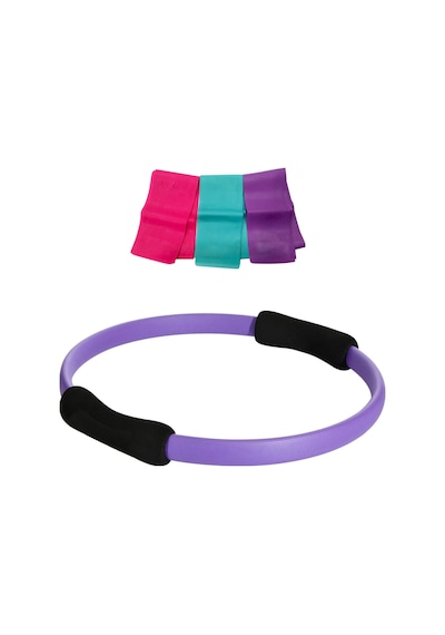 Spor Byfit Mor Pilates Çemberi ve 3 Lü Pilates Band Seti