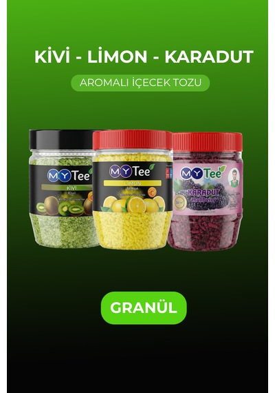 Mytee 3'lü Limon - Kivi - Karadut Aromalı Granül İçecek Tozu 3 X 250gr 750 G