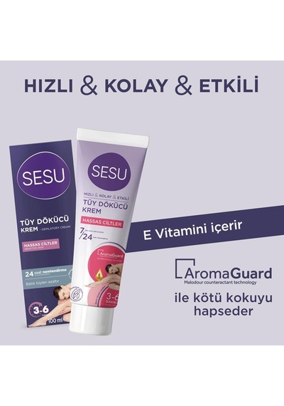 Sesu Tüy Dökücü Krem Hassas Ciltler 100 Ml Sku: Smg8690010433787