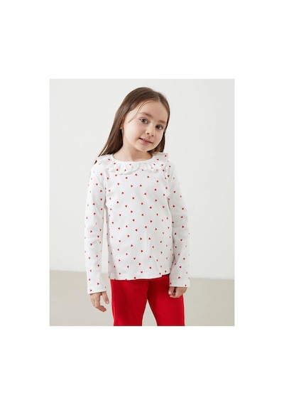 LC Waikiki Lcw Kids Ekru Bisiklet Yaka Baskılı Kız Çocuk Bluz Ve Tayt Pantolon 2'li Ecru Prınted LC Waikiki Lcw Kids Ekru Bisiklet Yaka Baskılı Kız Çocuk Bluz Ve Tayt Pantolon 2'li Ecru Prınted
