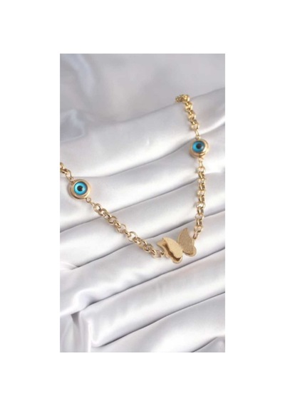 Kelebek-boncuk Model Çelik Kolye Sarı - 685507911 Sarı