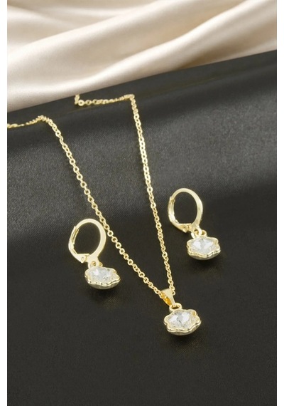Yıldız Taşlı Set Kolye Elk-bjtıeg Sarı 98509142