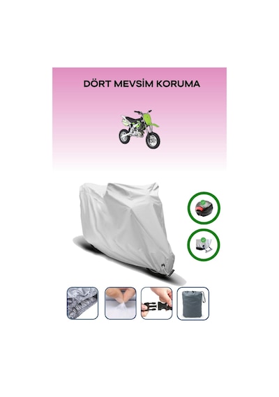 Gri Arka Çanta Ve Kilit Uyumlu Keeway Cooper Uyumlu Motor Brandası