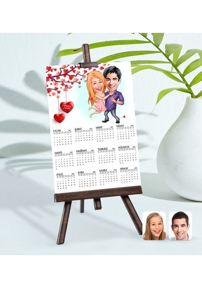 Kişiye Özel 15X21 Cm Fotoğraf Kartlı Sevgililer Karikatürlü Şöval N11.119