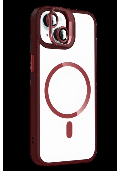 İphone 13 Kılıf Standlı Ve Kamera Lens li Wireless Şarj Özellikli Ultra Lüks Kapak