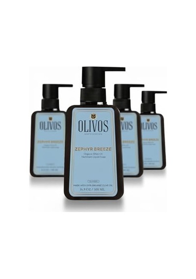 Olivos Zeytinyağlı Hamam Kokulu Sıvı Sabun - Derinlemesine Temizlik Ve Ferahlatıcı Bakım - Nemlendirici Ve Besleyici, Hassas Ciltler İçin İdeal, 500ml 4x500 Ml, Hamam Kokulu