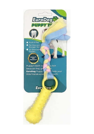Eurodog Puppy Toys Sarı Ufak Kemik Diş Kaşıma Oyuncağı 19 CM
