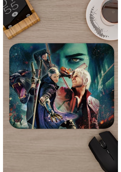 Devil May Cry Kaymaz Dikişli Kauçuk Oyuncu Mousepad V1 - 22x18 Gaming Mouse Pad Fare Altlığı