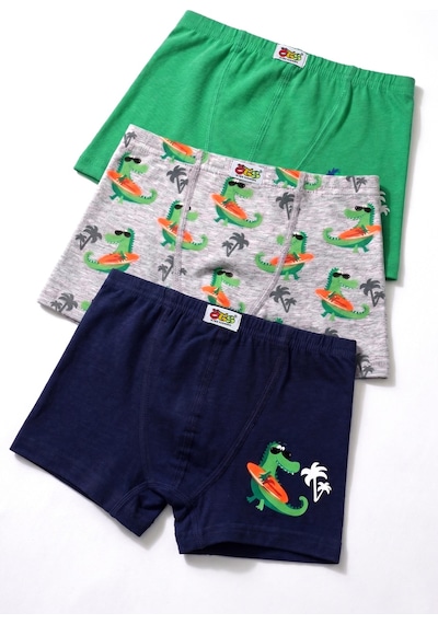 Öts Erkek Çocuk 3 Lü Pamuklu Boxer Baskılı Premium Günlük Kullanım 7814-3 Renkli