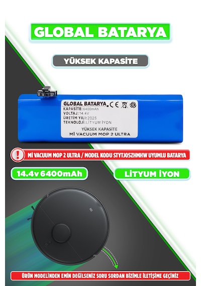 Xiaomi Mi Robot Vacuum Mop 2 Ultra Batarya 6400mah Li-ion Pil