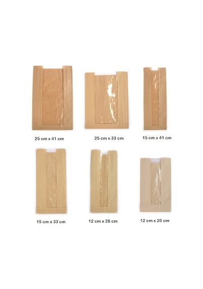 Anadolu Kağıtçılık Pencereli Şamua Kraft Kese Kağıdı 10 Kg 15 Cm X 41 Cm