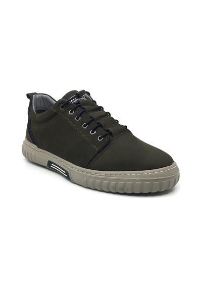 Taşpınar Ayakkabı Taşpınar 5600 %100 Nubuk Deri Ortopedik Erkek Rahat Günlük Spor Sneaker Yeni Sezon Ayakkabı 40-44 Haki