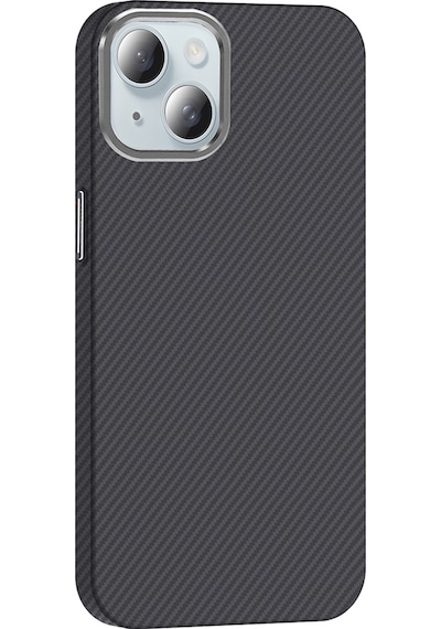 Apple Uyumlu iPhone 15 Kılıf M-safe Şarj Özellikli Karbon Fiber Görünümlü Zore Gros Kapak Siyah