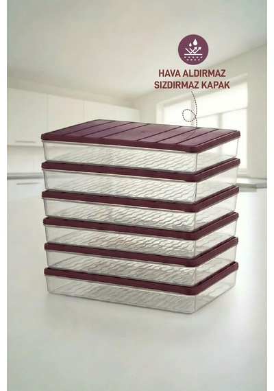 Selka Home 6 Adet 2,5 Lt. Nora Organizer Buzdolabı Buzluk Düzenleyici Saklama Kabı