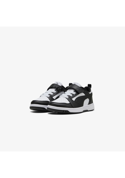 Puma Rebound V6 Low Çocuk Siyah Beyaz Spor Ayakkabı 397419 Beyaz