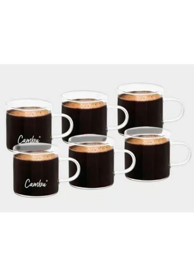 Cambu Borosilikat Espresso Bardağı Cam 6'lı 125 Ml Şeffaf