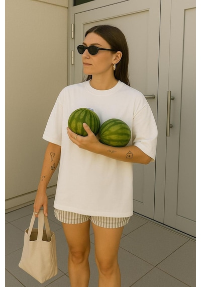 Oversize Unisex Tişört BEYAZ