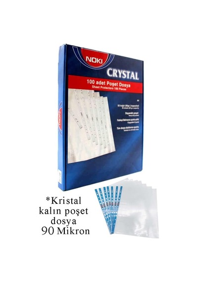 Poşet Dosya A4 Kristal 100 Adet 1 Paket Noki 4830 Cr Kalın Poşet Dosya Föy Mavi Şeritli 90 Mikron Şeffaf Belge Ar Diğer