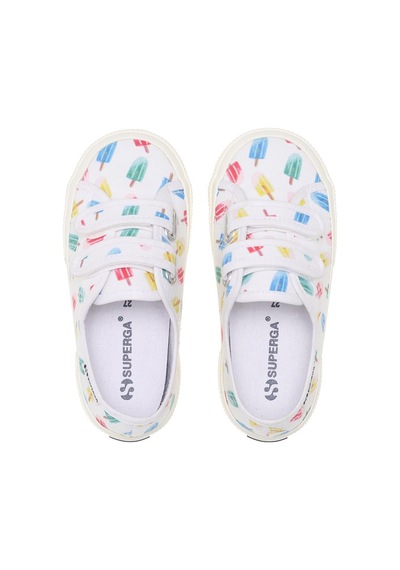 Superga 3750 Kids Straps İce Lolly Print Leggera Çocuk Unisex Beyaz Bileksiz Sneaker Beyaz-447