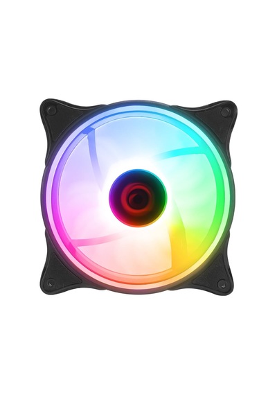 Glare F50 12cm Rainbow Led Kasa Fanı 38cfm 1200rpm 3p+4p Molex Soketli Siyah