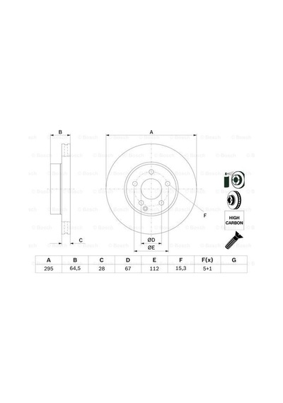 Mercedes C 204 C200Cdı 2.1 2008-2014 Bosch Ön Disk 2 Adet N11.2029