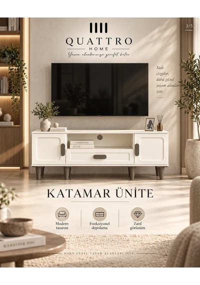 Katamar Tv Ünitesi Beyaz
