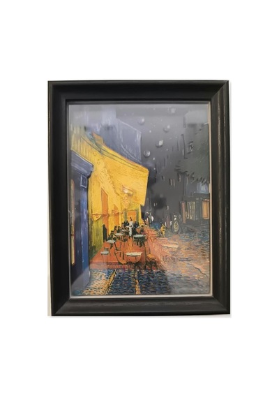3d Katmanlı Gece Kafesi Sanat Tablosu Van Gogh Temalı Çerçeveli Hediyelik Dekoratif Masa Ve Duvar Panosu