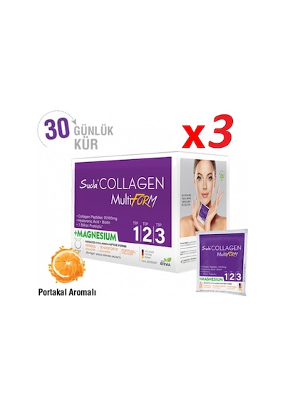 Multiform Tip I,ıı,ııı Kolajen+magnezyum+probiyotik Cilt,saç&kas Portakallı 15gx30 Saşe 3 Kutu