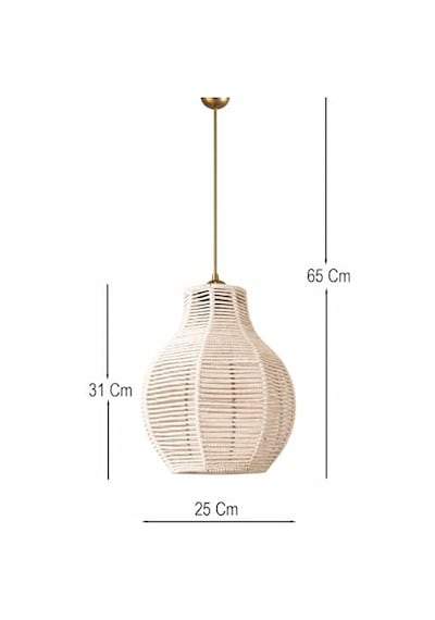 El Yapımı Tekli Sarkıt Avize 65x25 Cm Modern Dekoratif Tavan Lambası, Handmade Pendant Light, E27 Uyumlu, Salon Diğer