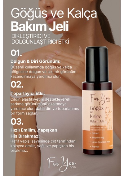 Dolgunlaştırıcı, Dikleştirici Göğüs Ve Kalça Büyütmeye Yardımcı Bakım Jeli 100 Ml X 2 Adet