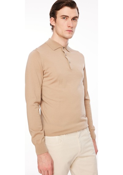 At.p.co Polo Yaka Slim Fit Açık Kahve Erkek Kazak A274a08emp- Açık Kahverengi