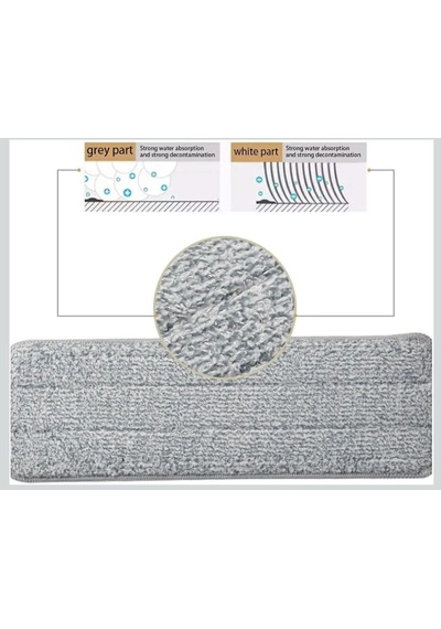 Sprey Mop Yedek Bezi Seti Yüksek Kaliteli Mikrofiber İle Etkili Temizlik 38 Cm-12 Cm Cırtlı 2 Adet