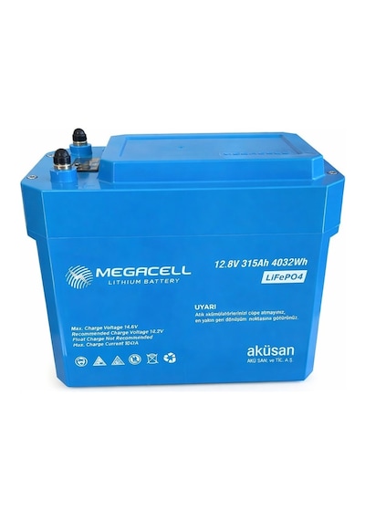 Megacell 12.8v 315ah Lifepo4 Lityum Demir Fosfat Akü Bluetoothlu Abs -yeni