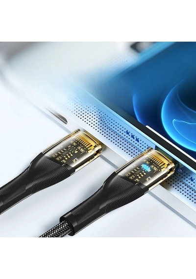 Biishe Led Işık Uçlu Sağlam İp Kablolu Usb To Lightning Hızlı Şarj Kablosu