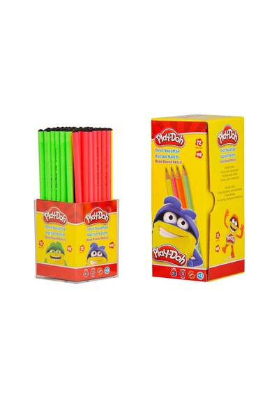 Play-doh Neon Yuvarlak Kurşun Kalem 72'li Stand Çok Renkli