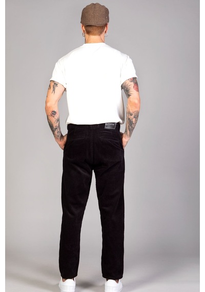 Little Cup Jeans Co Erkek Siyah Baggy Fit Rahat Kalıp Kadife Pantolon