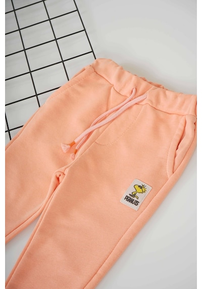 Miniko Kids Unisex Bileği Ribanalı Pamuk Eşofman Altı Turuncu