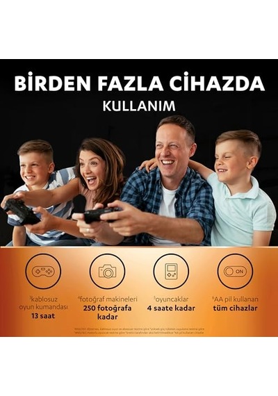 Şarj Edilebilir Aa Kalem Pil 2'li Paket , 1300 Mah Nimh Ön Şarjlı - Yüksek Kapasiteli Şarj Edilebilir Aa Pil