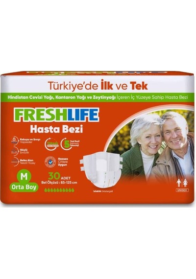 Freshlife Medium Beden Orta Boy Yetişkin Hasta Bezi 30 Adet M