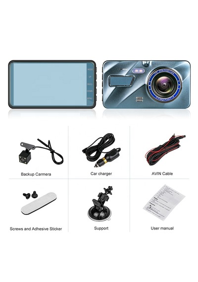 4" Ips Ekran Dual Lens Full Hd 1080p 170 Derece Görüş Açısı G Sensör Araç İçi Kamera
