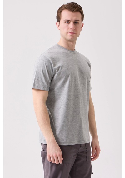 Herba Basic T-shirt - Pamuklu, Nefes Alabilir, Klasik Ve Rahat Kesim Gri Melanj