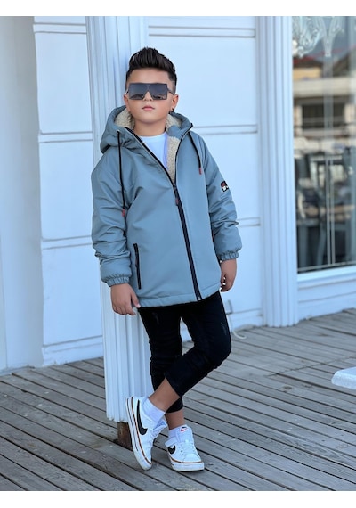 Pina Kids Erkek Çocuk Kapüşonlu İçi Kürklü Mont Km3050 Mint