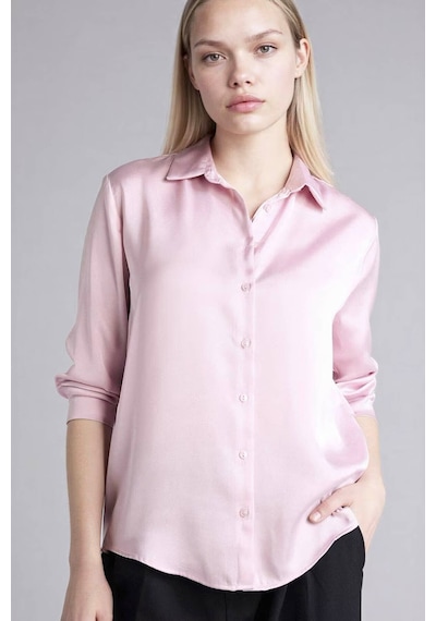 Defacto Oversıze Saten Gömlek G0244ax26sppn453 Pembe-pn453