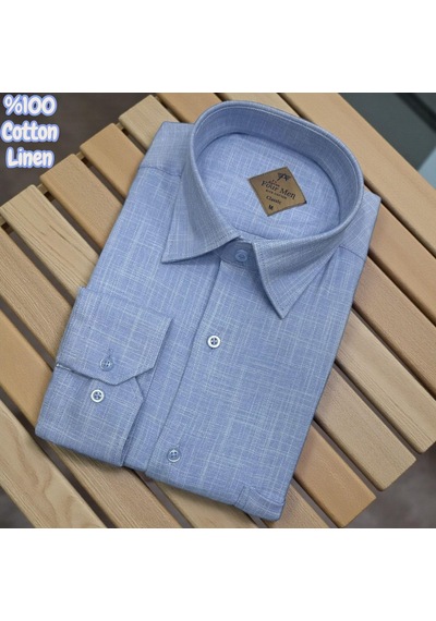 Klasik %100 Cotton Uzun Kollu Terletmeyen 4 Mevsim Gömlek Regular Kalıp Mavi