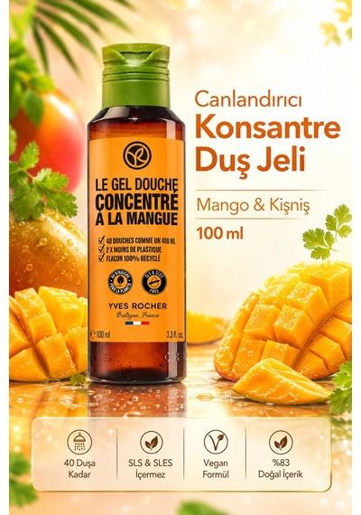 Konsantre Duş Jeli Mango & Kişniş 100 Ml - Ekolojik Doz Ayarlı Seyahat Boy Canlandırıcı Banyo Jeli Diğer