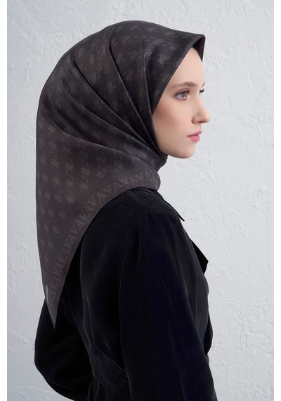Armine Nostalji Serisi Sura İpek Eşarp 9412ds 9412ds-01 01-antrasit