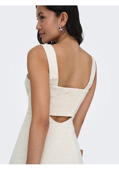 Only Onlsıesta Lınen Bl Short Strap Dress Pnt Kadın Gri Elbise - 15370390
