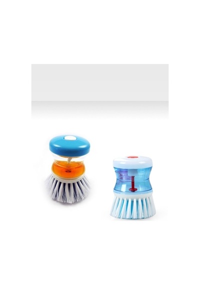 2 Adet Plastik Hazneli Üstten Basmalı Bulaşık Fırçası Plastik Çok Renkli Diğer